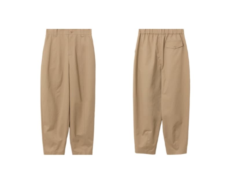 ベージュパンツ レディース 立体裁断ワイドシルエットパンツ