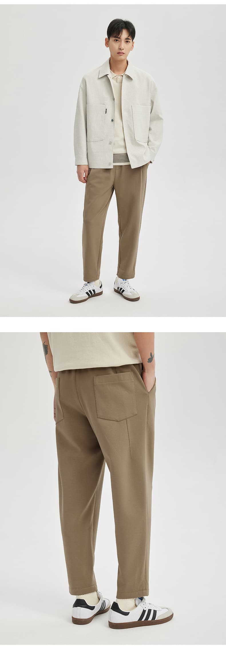 ベージュパンツ メンズ ゆったりリラックスパンツ