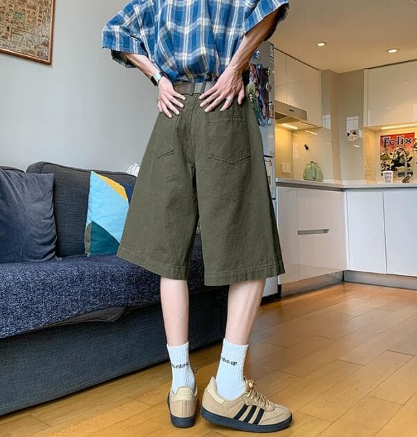 ベージュパンツ メンズ夏用ベージュカーゴハーフパンツ