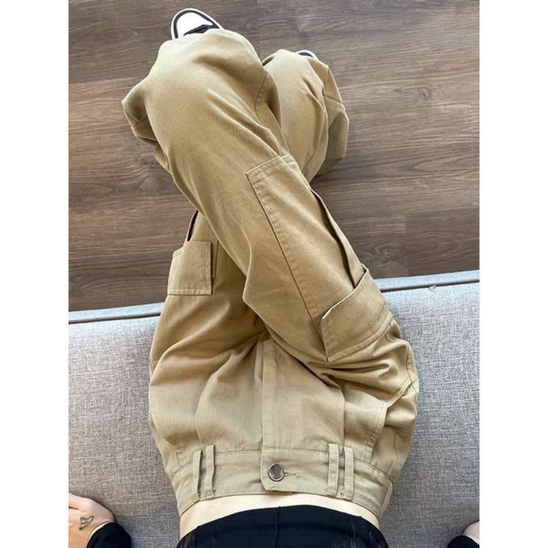 ベージュパンツ ワイドカーゴパンツ