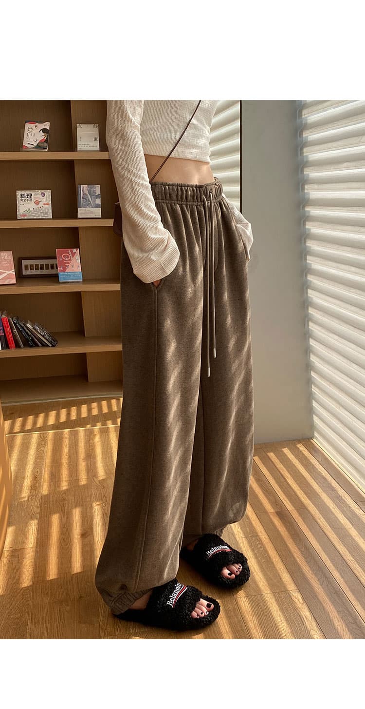 ベージュパンツ レディース ゆったりフレック柄ジョガーパンツ