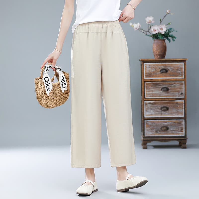 ベージュパンツ ベージュパンツ ゆったりワイドレッグチノパン