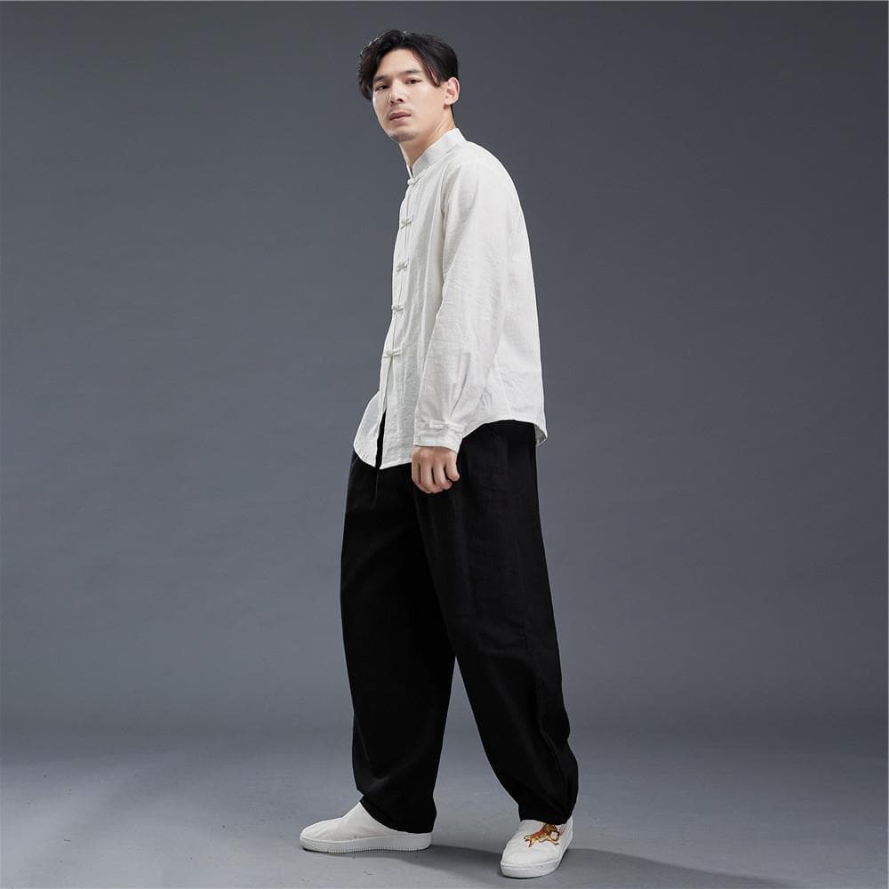 ベージュパンツ ウエストゴム入り ゆったりパンツ