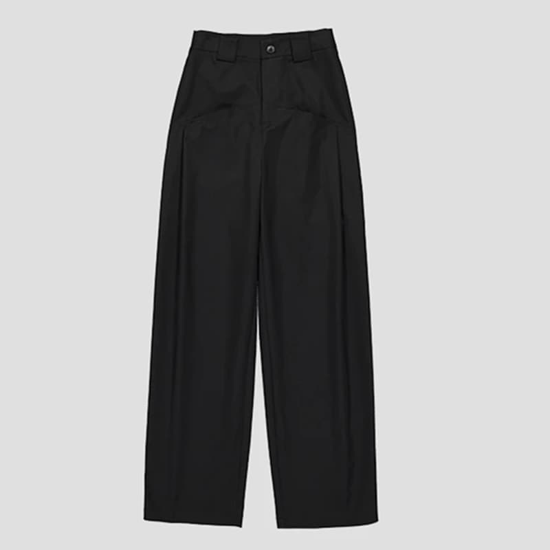 ベージュパンツ レディース ゆったりワイド丈ストレートパンツ