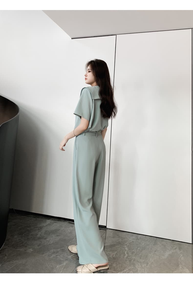 ベージュパンツ レディース リボンベルト付き ワイドパラッツォパンツ