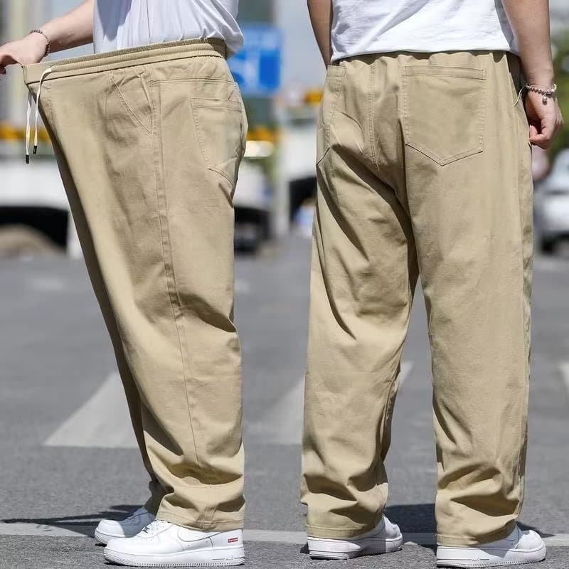 ベージュパンツ ゆったりシルエット リラックスパンツ