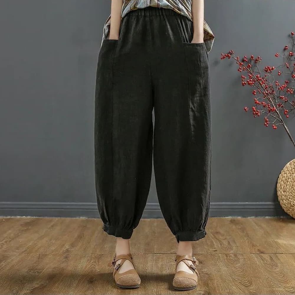 ベージュパンツ ベージュサルエルパンツ レディース ハイウエスト ゆったり