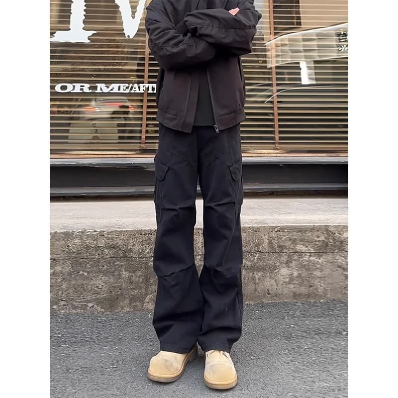 ベージュパンツ ベージュパンツ ゆったりワイドカーゴパンツ