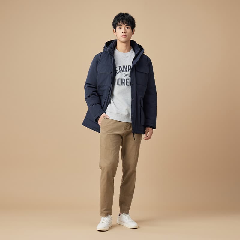 ベージュパンツ しなやかウォッシュ加工パンツ
