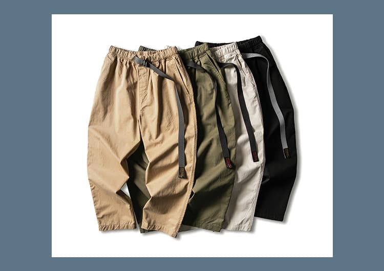 ベージュパンツ メンズ リラックス裾ロールアップパンツ