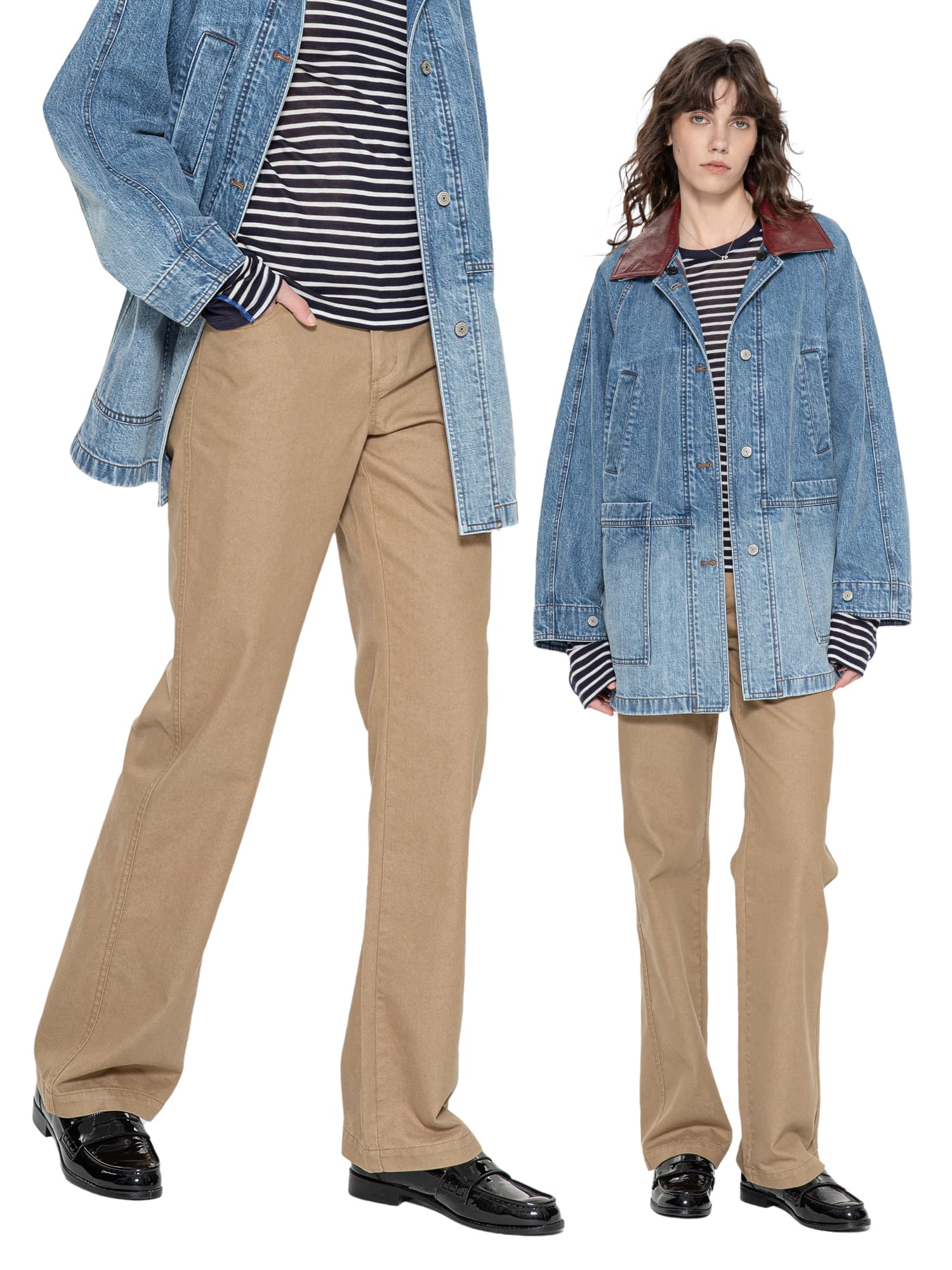 ベージュパンツ レギュラーストレートチノパン