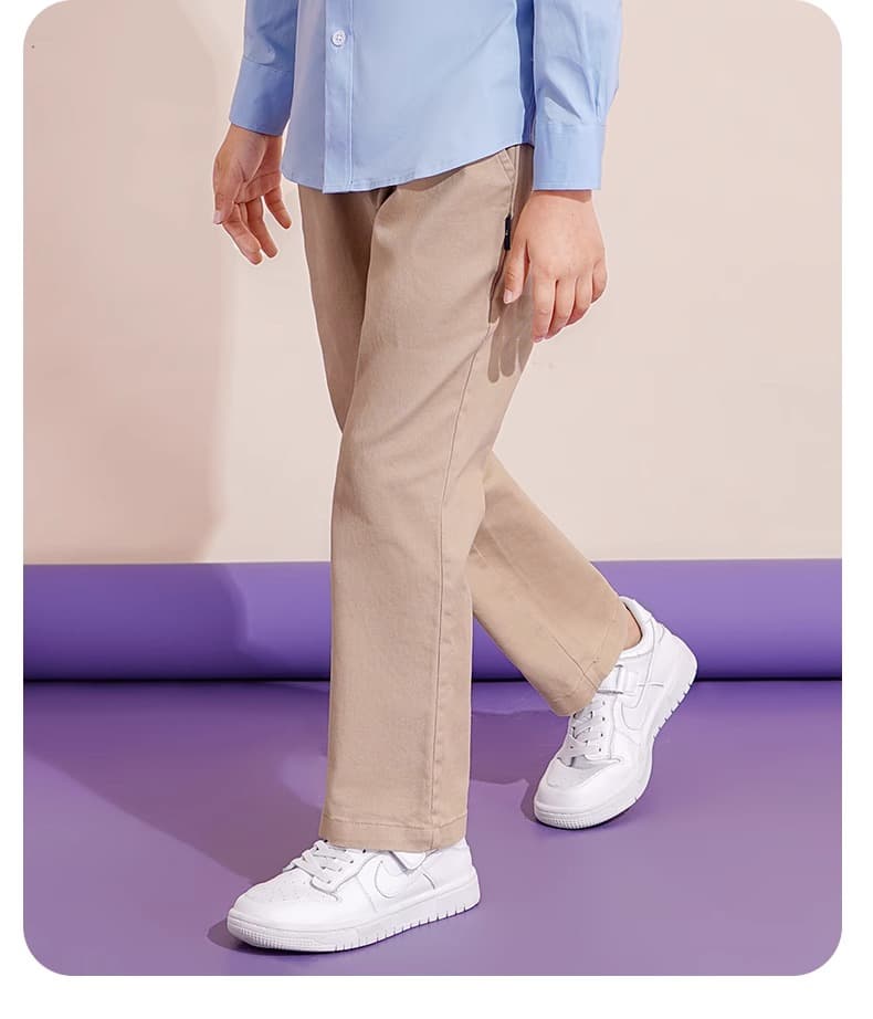 ベージュパンツ ゆったり美脚スタンダードワイドパンツ