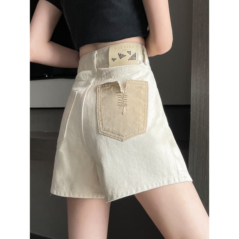 ベージュパンツ レディース 高品質デニムショートパンツ