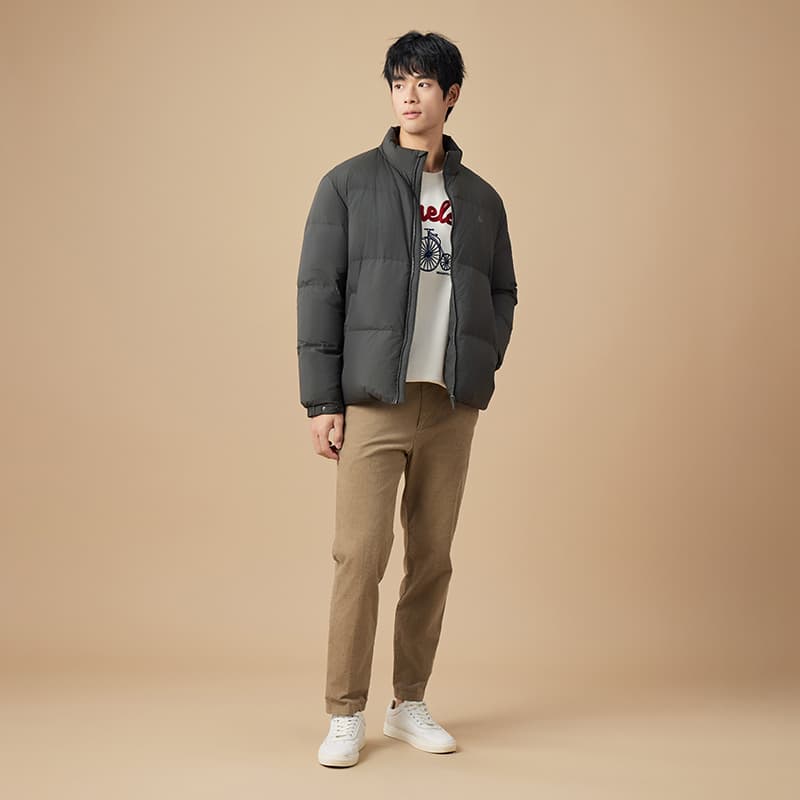 ベージュパンツ しなやかウォッシュ加工パンツ