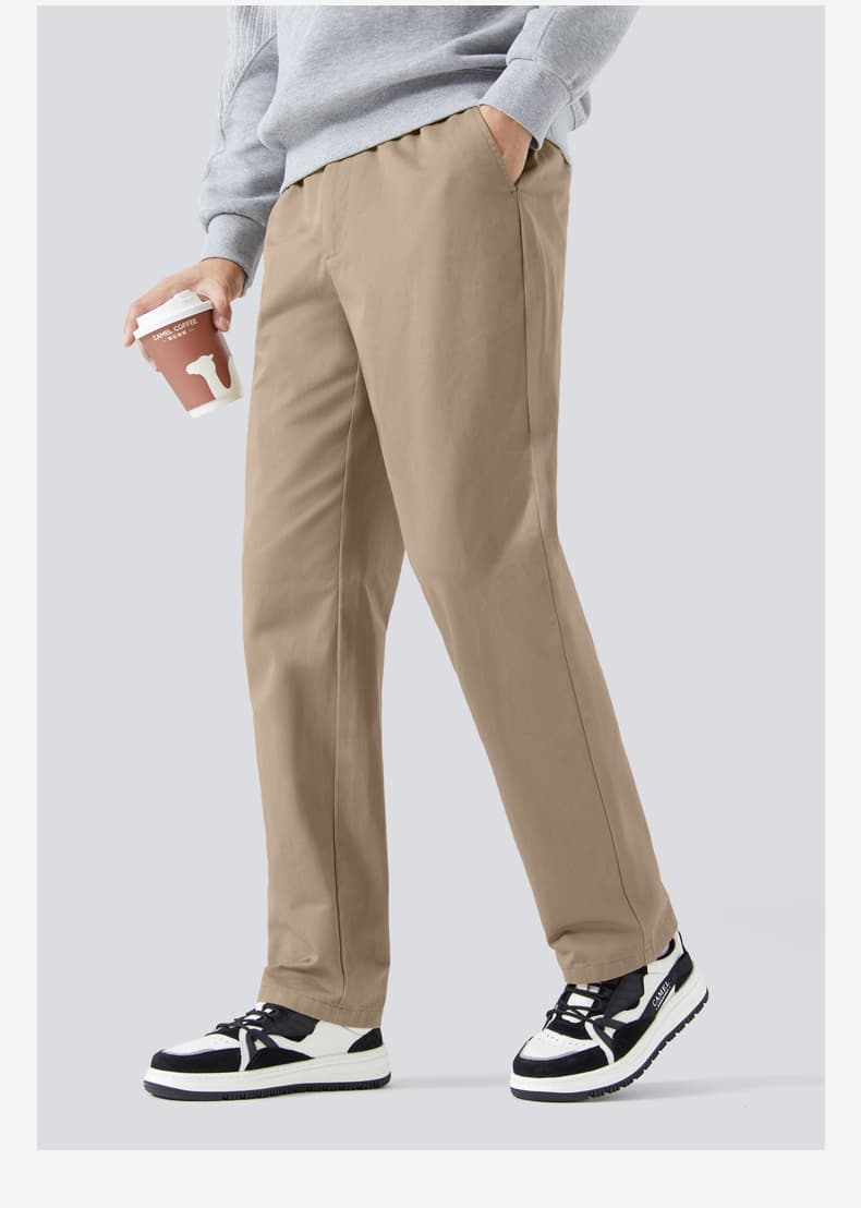 ベージュパンツ ゆったりシルエット ストレートパンツ